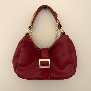 ASOS Red Shoulder Bag with Gold Chain